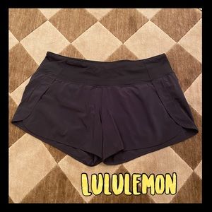 Lululemon black running shorts with built in lining